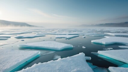 Poster - Springtime ice floe breaking apart in the Arctic