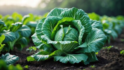 Poster - Growing fresh cabbage in the garden for healthy meals