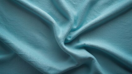 Poster - Blue natural linen fabric with textured weave for background.