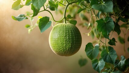 Poster - Growing Cantaloupe Fruit in a Natural Garden Setting