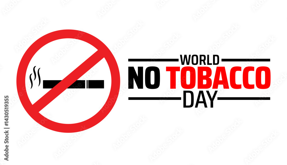 World No Tobacco Day background banner or poster design template with ...