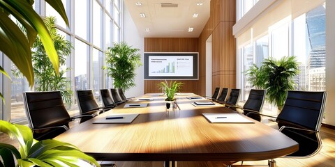 Aufkleber - Engaging Business Presentation in Modern Conference Room with Attentive Audience Listening and Learning from Speaker s Insights and Expertise
