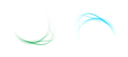 Leinwandbilder - Vivid green light swirl with magical glow for fantastic visual effects, nature effects and eco design. Isolated on transparent background PNG