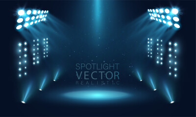 Aufkleber - Professional lighting setup with cool-toned spotlights and symmetrical floor glow. Ideal for digital stage designs, concert visuals, or immersive entertainment branding. 

