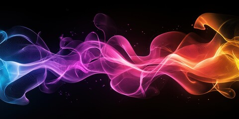 Wall Mural - Dynamic digital swirls with a mix of neon and pastel gradients, evoking a sense of movement