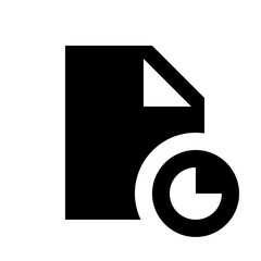 Poster - Black document with folded corner and a circular clock icon indicating a time related document, simple design