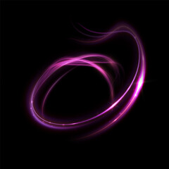 Leinwandbilder - An abstract swirl of purple light that forms an energetic ring with soft glowing threads and sparkles. Perfect for futuristic motion design, digital fantasy art or light compositions.