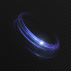 Leinwandbilder - Futuristic glowing rings of purple light with a central flare and lens effect on a dark background. A vibrant portal for sci-fi designs, technical visual effects or space energy concepts.