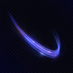 Leinwandbilder - Luminous swirl of neon light forming a radiant arc in purple and cyan tones. Perfect for fantasy energy paths, enchanted flight trails, or digital magical effects. 