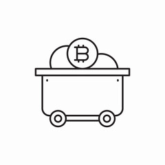 Poster - Bitcoin mining cart equipment icon vector sign
