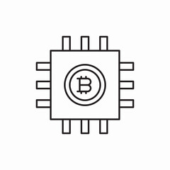 Poster - Bitcoin processor mining chip icon vector sign