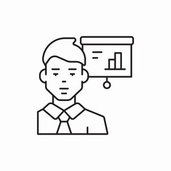 Poster - man statistics chart icon vector sign