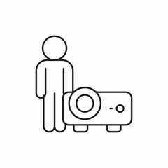 Poster - projector teacher icon vector sign