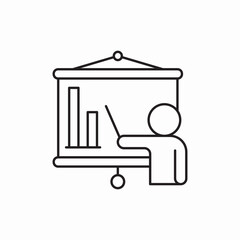 Poster - board graph statistics presentation icon vector sign