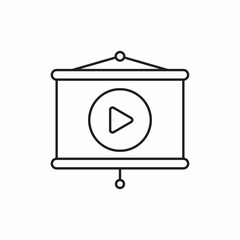 Poster - Video learning presentation board icon vector sign