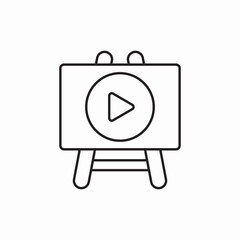 Poster - Video learning presentation board icon vector sign