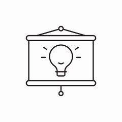 Poster - Creative idea lightbulb presentation icon vector sign