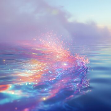 Dreamy stream background with a popping holographic mist effect