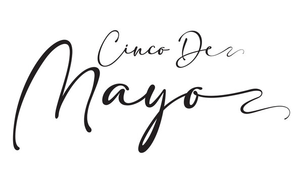 Cinco de Mayo graphic letterings. Unusual hand drawn calligraphy . Vector illustration. EPS 10/ AI