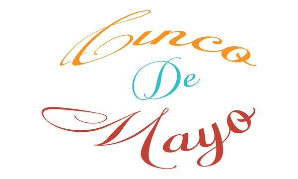 Cinco de Mayo graphic letterings. Unusual hand drawn calligraphy . Vector illustration. EPS 10/ AI