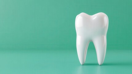 Poster - Radiant White Molar Tooth on Digital Screen Interface Background
