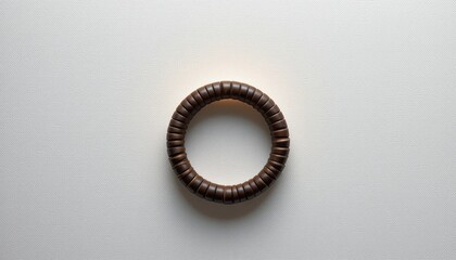 Poster - Artistic circular wooden object studio photography minimalist top-down view contemporary design concept