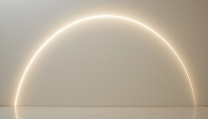 Poster - illuminated arc formation minimalist studio artistic display neutral background close-up view concep