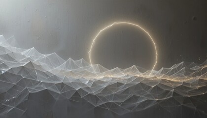 Poster - Creating ethereal light effects over abstract waves digital art modern environment atmospheric viewpoint conceptual visualization