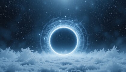 Poster - Mystical portal activation fantasy landscape digital art enchanted environment aerial view imagination expansion
