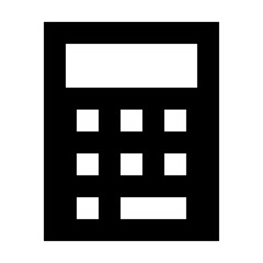 Poster - Illustration of a black calculator with a white screen and white buttons on a white background