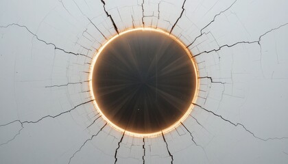 Poster - Explosive solar eclipse event captured in abstract art installation urban gallery digital art contemporary environment dramatic viewpoint conceptual imagery