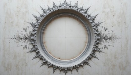 Poster - Artistic circular frame design modern gallery visual artwork elegant environment eye-level view contemporary aesthetic for creative spaces
