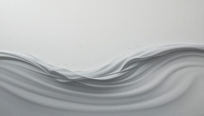 Poster - flowing white waves abstract art composition indoor studio minimalist design aesthetic concepts for 