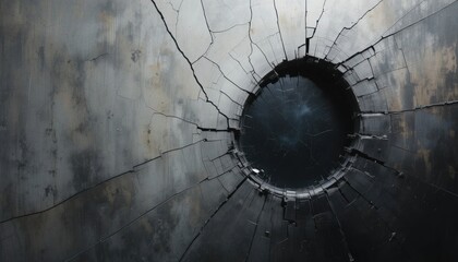 Poster - Destruction and repair exploring the impact of cracked walls in abandoned spaces urban environment visual art dark atmosphere abstract concept