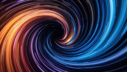 Fototapete - Dynamic motion of colorful light swirls abstract design digital artwork vivid environment close-up view motion graphics concept