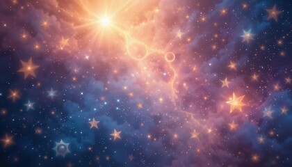Poster - Cosmic color explosion outer space digital art starry background wide angle celestial wonder