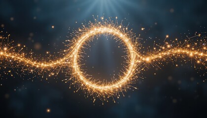Poster - Dynamic sparkling circle animation digital environment abstract visuals mystical glow creative concepts