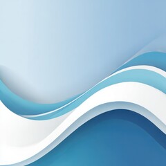 Poster - Abstract blue and white waves design 