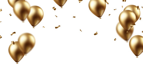 Wall Mural - banner template, vector background, beautiful design, golden watercolor 3d balloons illustration