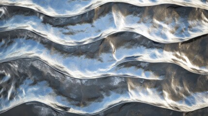 Poster - Abstract waves of glassy panels illustration
