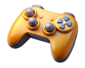 Poster - 3d golden game controller joystick illustration isolated