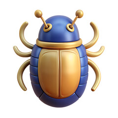 Poster - 3d rendered scarab beetle illustration design detailed shiny graphics isolated insect cartoon digital art style creative modern