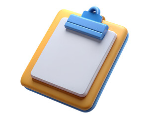 Poster - 3d rendering of clipboard office business