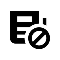 Poster - Black folder icon with a white circle and diagonal line indicating restriction or prohibition symbol image
