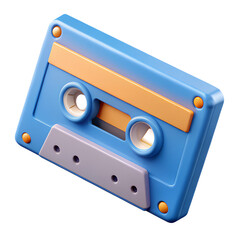 Poster - Rendered 3d cassette tape illustration music audio nostalgia