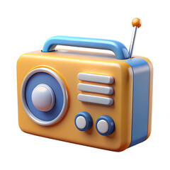 Poster - Retro radio 3d illustration vintage receiver
