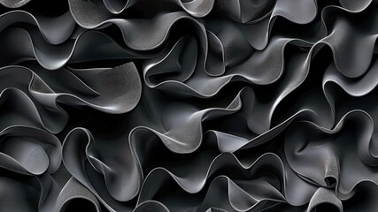 Poster - Explore the mesmerizing folds and curves of rich black fabric that demonstrates elegant design and texture in contemporary decor
