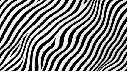 Poster - Intricate wavy black and white patterns flow seamlessly, creating an eye-catching and dynamic visual experience for viewers