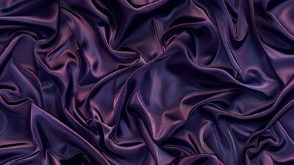 Poster - Soft purple satin fabric flows beautifully, creating gentle waves and textures that shimmer in the light, inviting touch and admiration