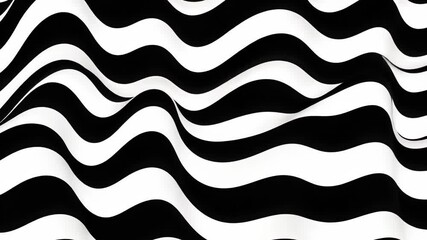 Poster - Flowing black and white waves create a captivating movement that showcases abstract art in a stylish and modern way